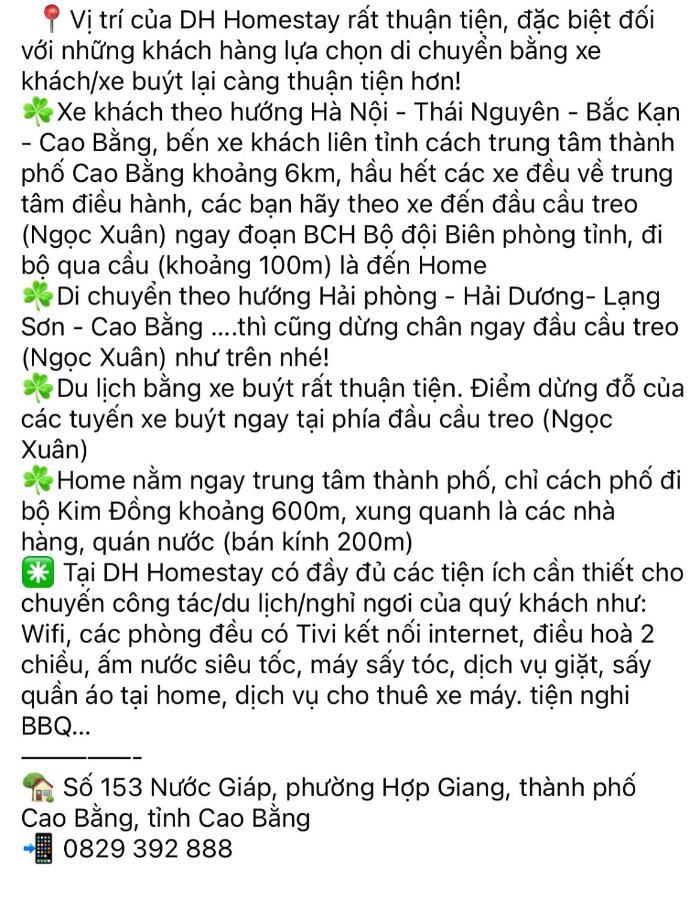 Dh Homestay Cao Bang Bagian luar foto